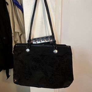 Brighton Black Shoulder Bag with Embossed Design